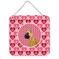 Micasa Great Dane Valentines Love And Hearts Aluminium Metal Wall or Door Hanging Prints MI233882